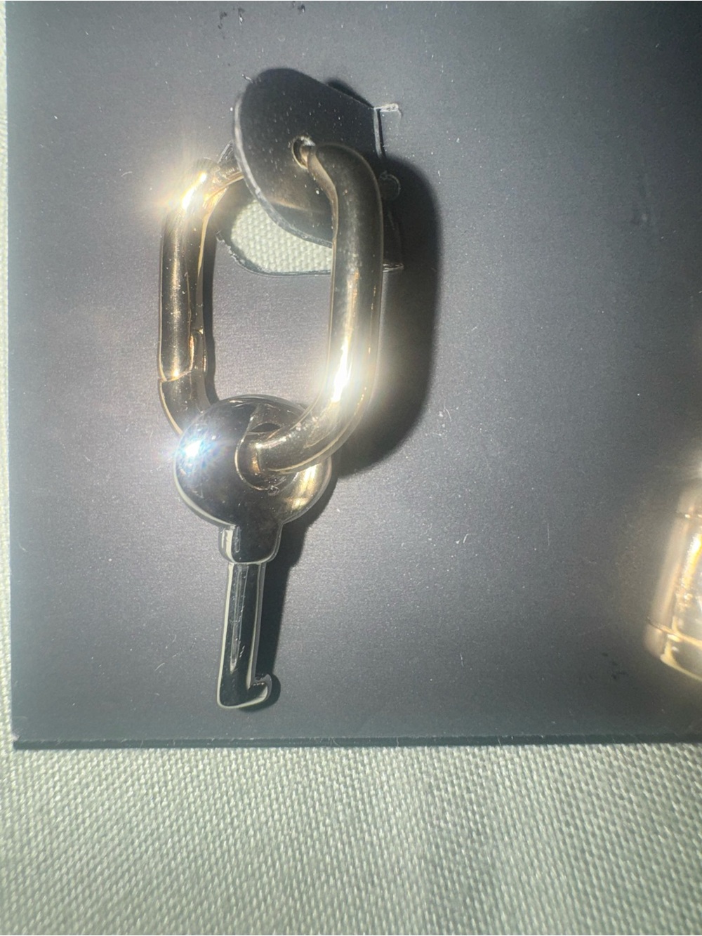 COACH Gold and Silver Padlock & Key Hoop Earrings CO856 A31 NWT - Picture 6 of 9